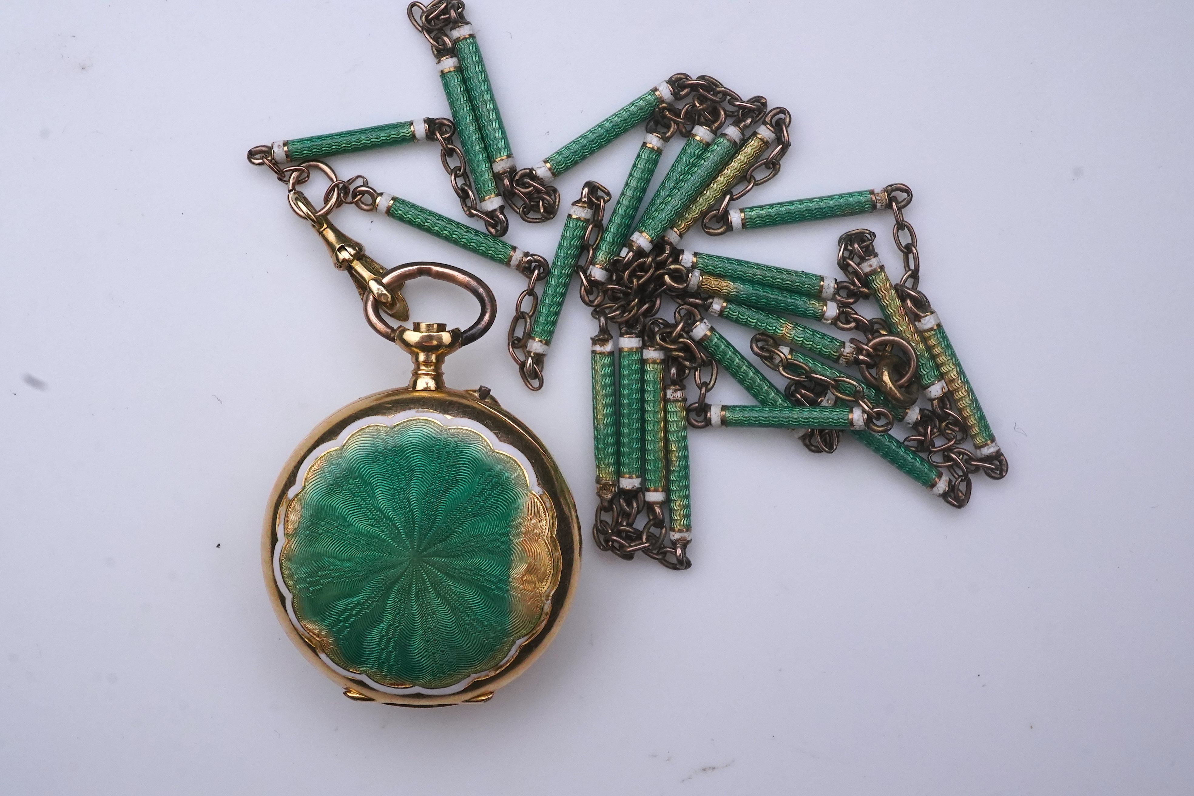 A gold and enamel fob watch, early 19th century